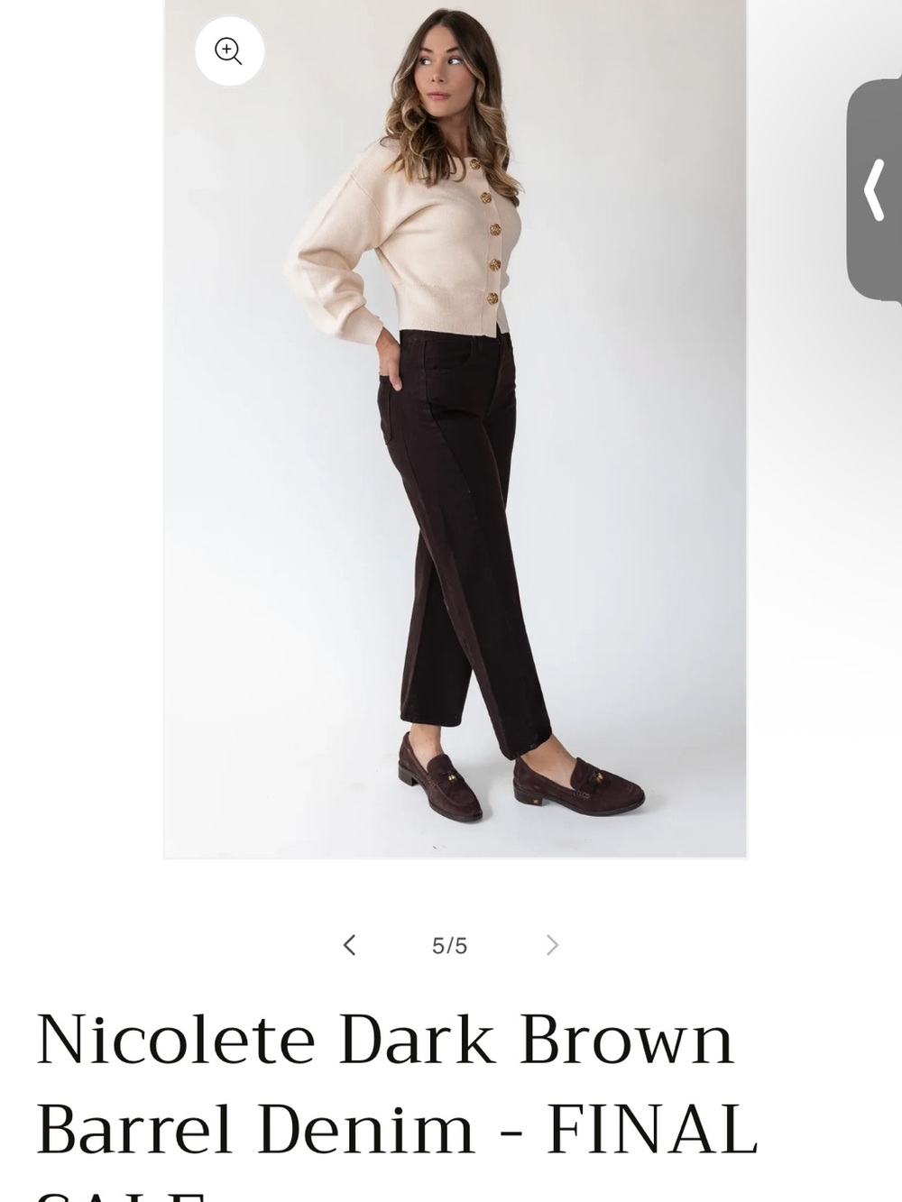 Just Black Denim | Dark Brown Barrel Denim Pants